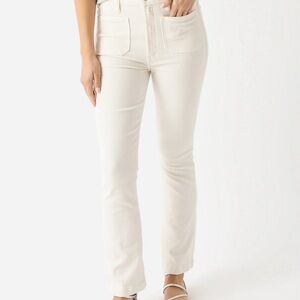 MOTHER Straight-Leg High-Rise Jeans in Off-White